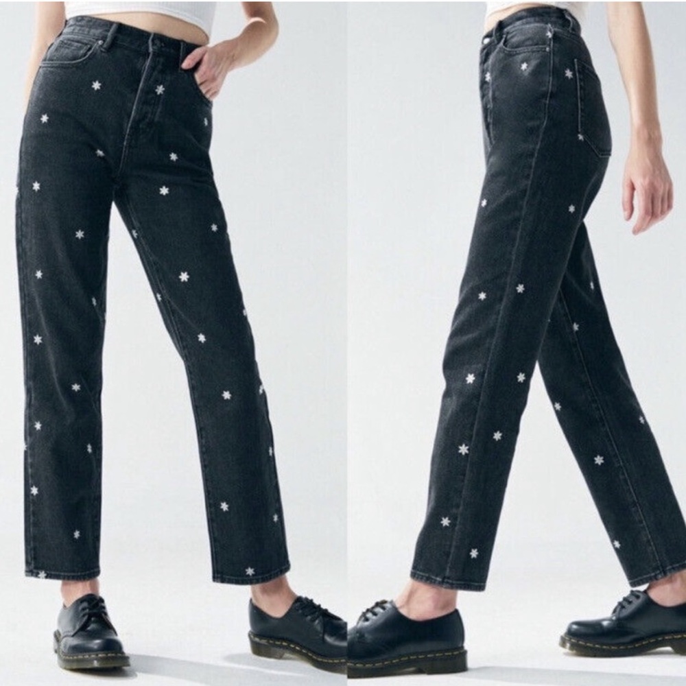 Angel Kiss Ankle Skinny Gray Daisies Jeans Size 30